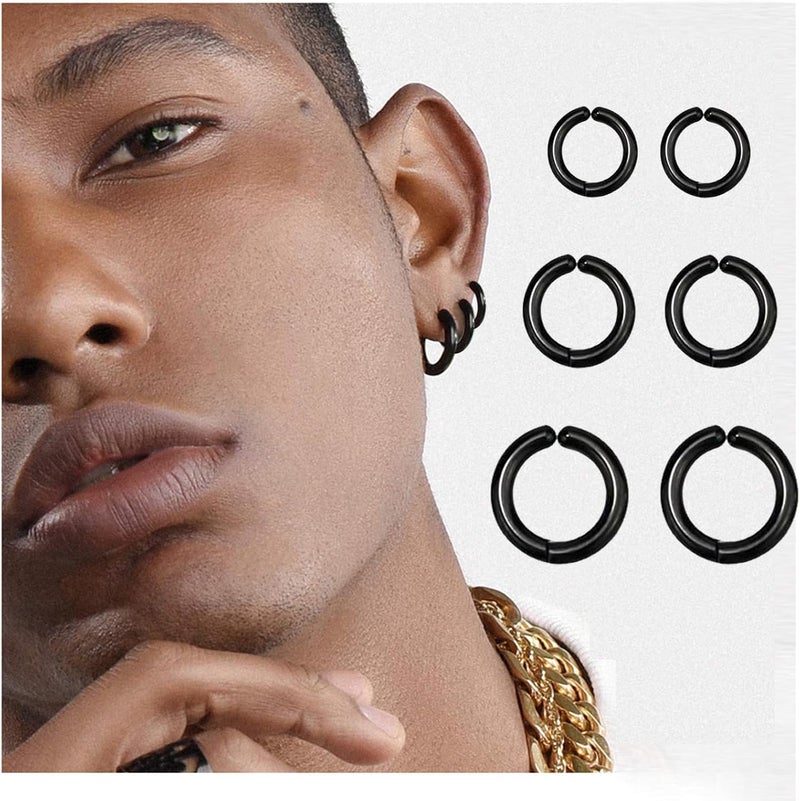 SIISPRI 3 Pairs Clip On Huggie Earrings for Men Women, Unisex Surgical Stainless Steel Hypoallergenic Earrings,Small Hoop Earrings, Polished for Non Pierced Earrings - Image 2